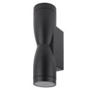 LED sieninis šviestuvas, juodas, verpstė, 2 lizdai, Max 70W