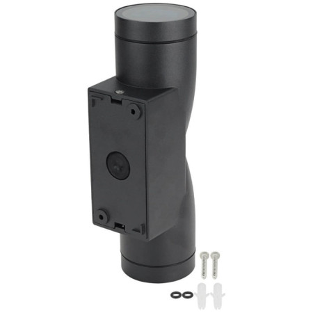 LED sieninis šviestuvas, juodas, verpstė, 2 lizdai, Max 70W