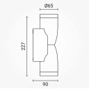 LED sieninis šviestuvas, juodas, verpstė, 2 lizdai, Max 70W