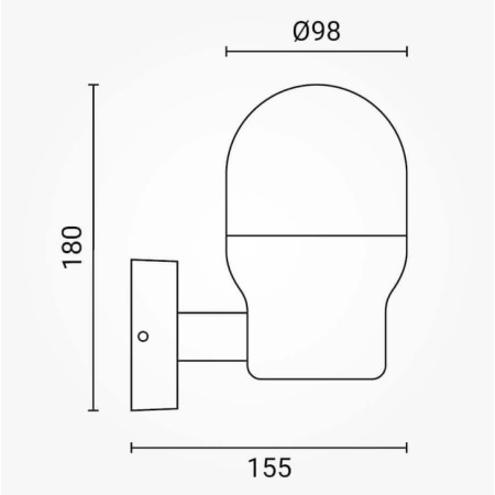 LED sieninis šviestuvas, juodas, cilindrinis, 1 lizdas, Max 40W