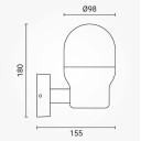 LED sieninis šviestuvas, juodas, cilindrinis, 1 lizdas, Max 40W