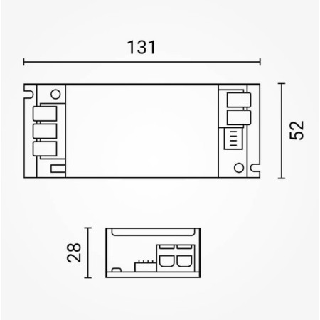 LED juostos maitinimo šaltinis, 60W, 12V, 5A, tylus