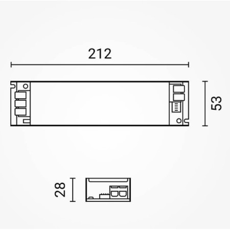 LED juostos maitinimo šaltinis, 200W, 12V, 16.5A, tylus
