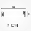 LED juostos maitinimo šaltinis, 200W, 12V, 16.5A, tylus
