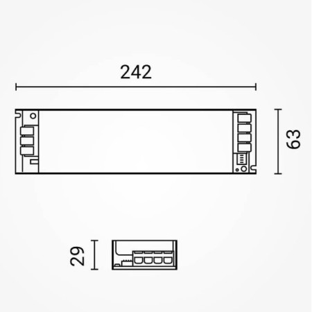 LED juostos maitinimo šaltinis, 400W, 12V, 33.3A, tylus