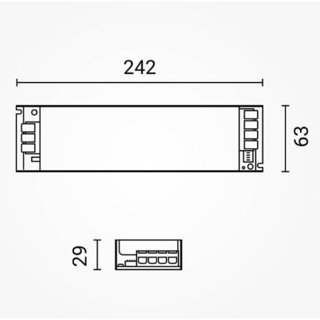 LED juostos maitinimo šaltinis, 400W, 24V, 16.6A, tylus