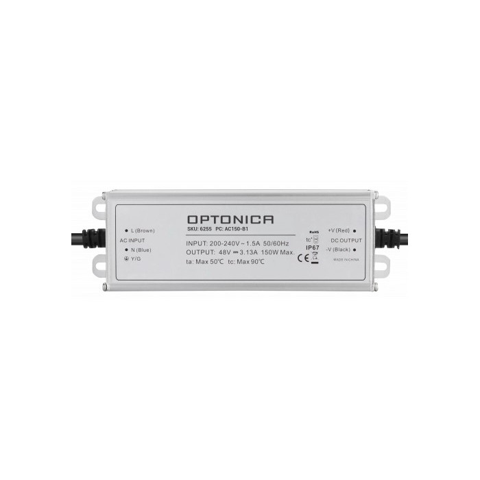 LED maitinimo šaltinis, 150W, 48V, 3.125A, 3 metai garantija, vandeniui atsparus