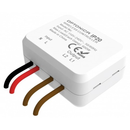 LED 1-os grupės nuotolinis valdiklis su maitinimo valdikliu, juodas