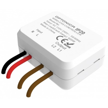 LED 2-ų grupių nuotolinis valdiklis su maitinimo valdikliu, baltas