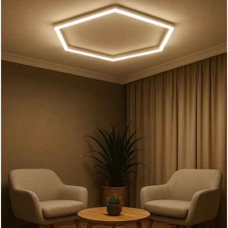 LED korys (hexagon), 1HEX, 42W, šalta balta šviesa