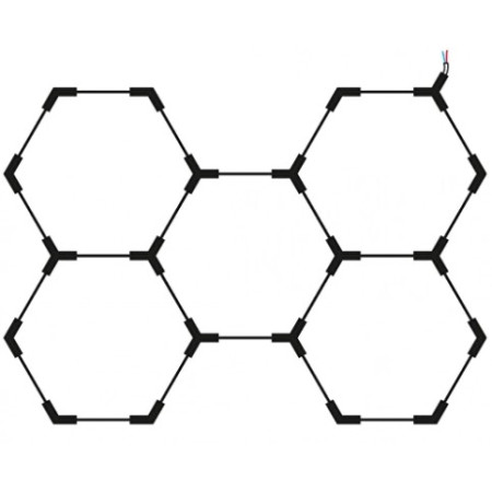 LED korys (hexagon), 5HEX, 192W, šalta balta šviesa
