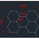 LED korys (hexagon), 5HEX, 192W, šalta balta šviesa