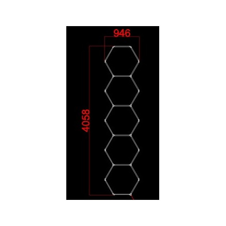 LED korys (hexagon), 5HEX, 199W, šalta balta šviesa