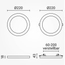 LED paviršinė mini panelė, apvali, balta, PIR jutiklis, 10/15/18W, CCT šviesa