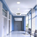 LED paviršinė mini panelė, apvali, balta, PIR jutiklis, 10/15/18W, CCT šviesa