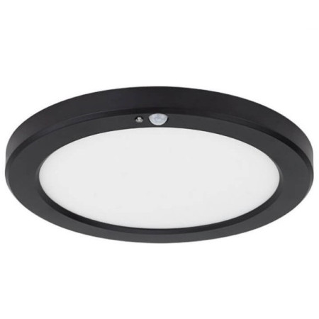 LED paviršinė mini panelė, apvali, juoda, PIR jutiklis, 10/15/18W, CCT šviesa