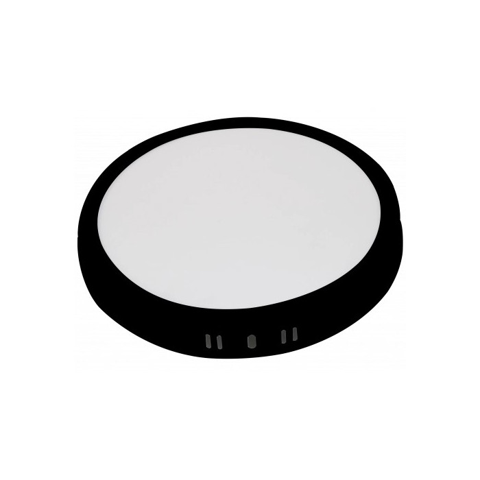 LED paviršinė panelė, apvali, juoda, 24W, CCT šviesa