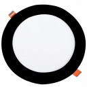 LED įmontuojamas modulis, apvalus, juodas, 18W, CCT šviesa