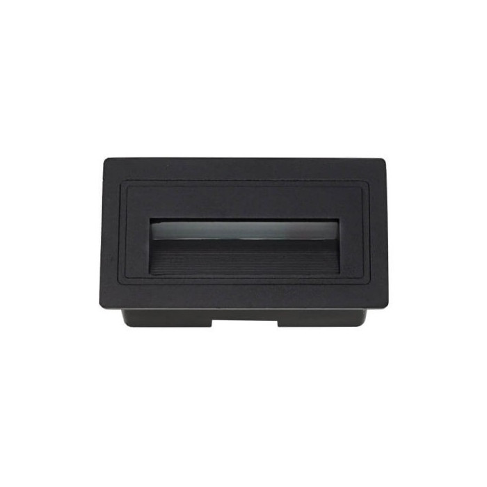 LED laiptų šviestuvas, stačiakampis, juodas, 3W, šilta balta šviesa