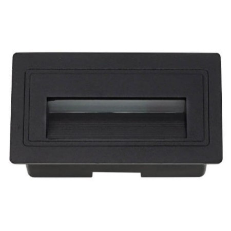 LED laiptų šviestuvas, stačiakampis, juodas, 3W, šilta balta šviesa