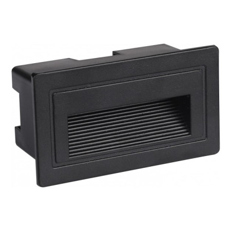 LED laiptų šviestuvas, stačiakampis, juodas, 3W, šilta balta šviesa