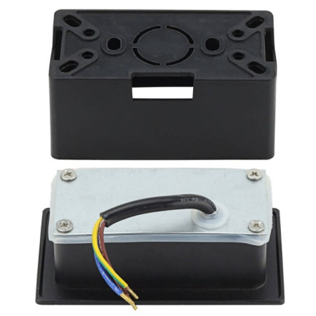 LED laiptų šviestuvas, stačiakampis, juodas, 3W, šilta balta šviesa