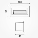 LED laiptų šviestuvas, stačiakampis, juodas, 3W, šilta balta šviesa