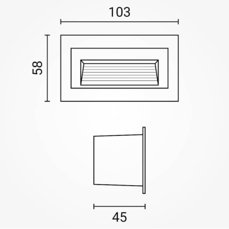 LED laiptų šviestuvas, stačiakampis, juodas, 3W, neutrali balta šviesa