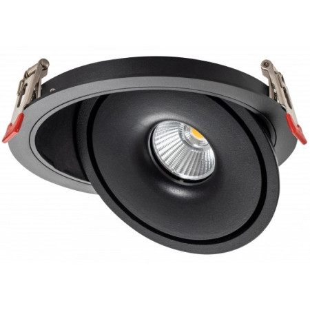 LED šviestuvas, apvalus, pasukamas, juodas, 30W, CCT šviesa