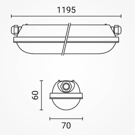 LED šviestuvas, 40W, vandeniui atsparus, 120cm, sujungiamas, šalta balta šviesa