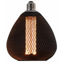 LED lemputė E27 2.5W, ažūrinis gaubtas, juodas, šilta balta šviesa