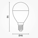 LED lemputė E14 G46 10W, šalta balta šviesa