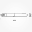 LED lempa T8 9W, stiklinė, CCT