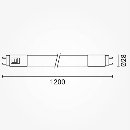 LED lempa T8 18W, stiklinė, CCT