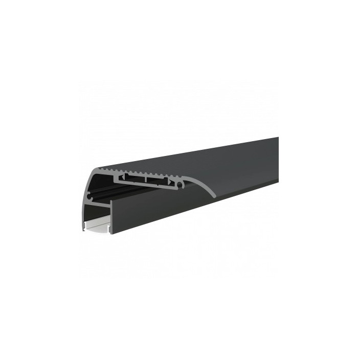 Profilis LED juostai, paviršinis, juodas, baltas dangtelis, 63.5x27.3mm