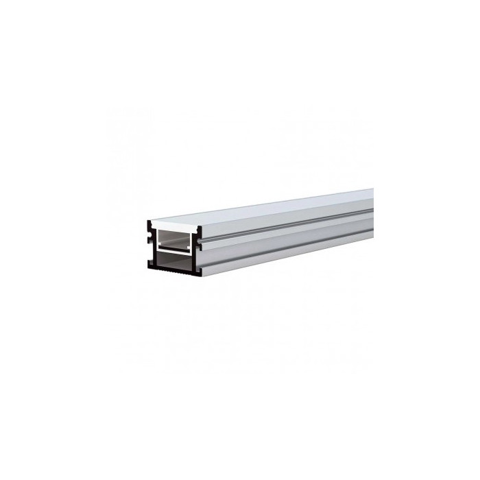 Profilis LED juostai, įleidžiamas, pilkas, baltas dangtelis, 29.8x20mm