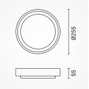 LED lubų šviestuvas, juodas, 30W, šilta balta šviesa