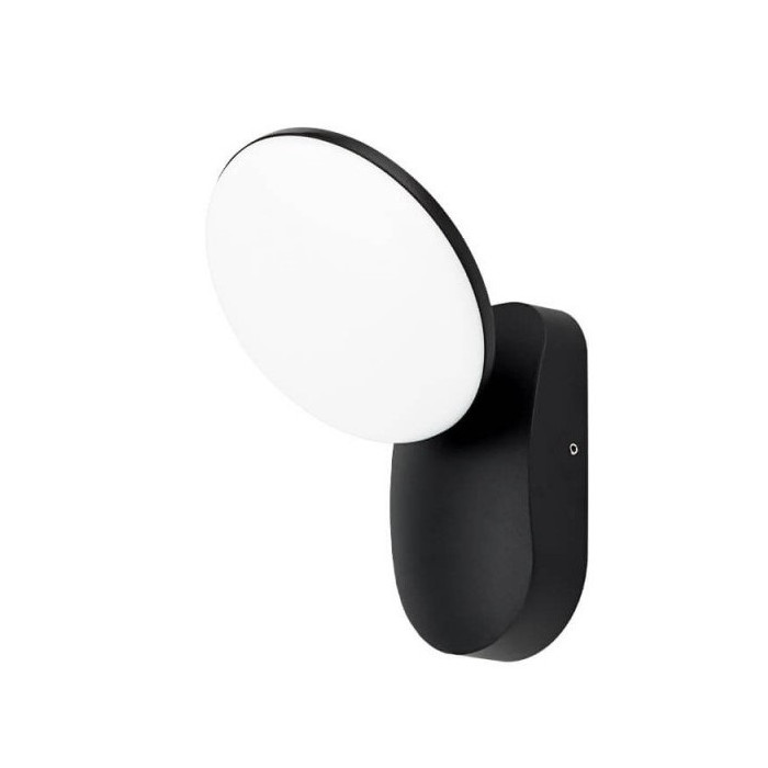 LED sieninis šviestuvas, juodas, apvalus, pasukamas, 12W, šilta balta šviesa