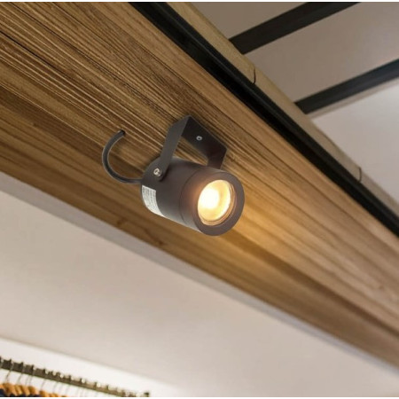 LED taškinis šviestuvas, GU10, įsmeigiamas, prisukamas, juodas