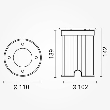 LED taškinis šviestuvas, GU10, apvalus