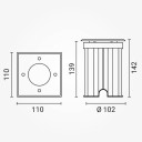 LED taškinis šviestuvas, GU10, kvadratinis