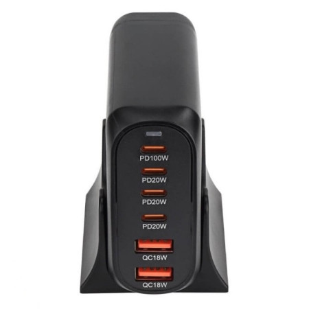 Įkrovimo daliklis, EU kištukas, USB 2xTYPE-A, 4xTYPE-C, 200W