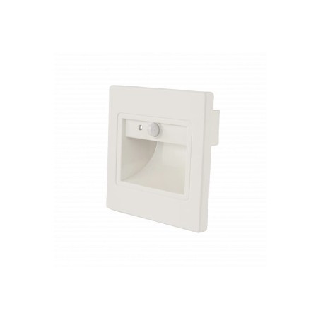 LED laiptų šviestuvas, kvadratinis, baltas, 1W, su jutikliu, šilta balta šviesa