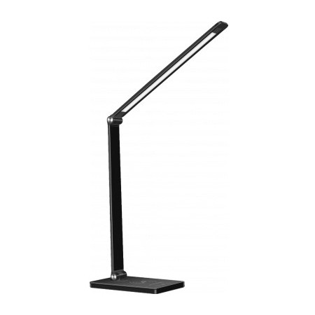 LED stalinis šviestuvas, 5W, su belaidžiu įkrovikliu, juodas, CCT šviesa