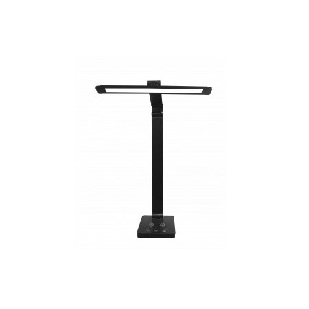 LED stalinis šviestuvas, 7W, su belaidžiu įkrovikliu, juodas, CCT šviesa