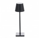 LED stalinė lempa, 2.5W, įkraunama, dimeriuojama, juoda, šilta balta šviesa