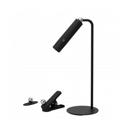 LED stalinis šviestuvas, 3W, multifunkcinis, įkraunamas, juodas, neutrali balta šviesa