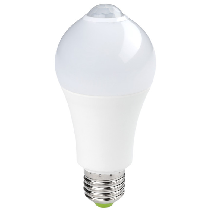 LED lemputė E27 7W, PIR jutiklis, šalta balta šviesa