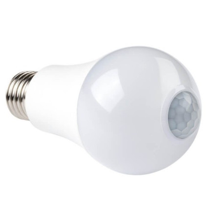LED lemputė E27 7W, PIR jutiklis, šalta balta šviesa