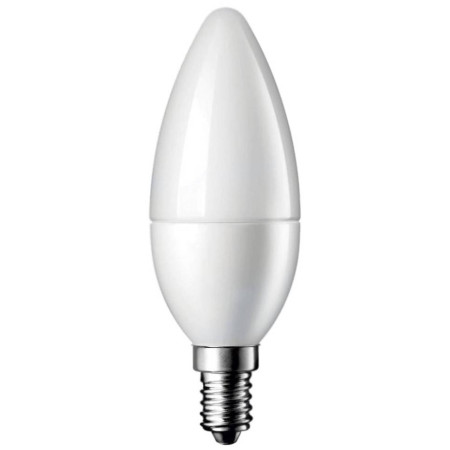 LED lemputė E14 C37 8.5W, šilta balta šviesa